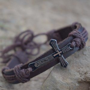 Leather Cross Bracelets